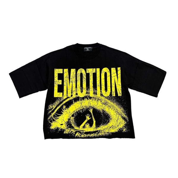 Mixed Emotions - Trapped Black Yellow Cropped Tee