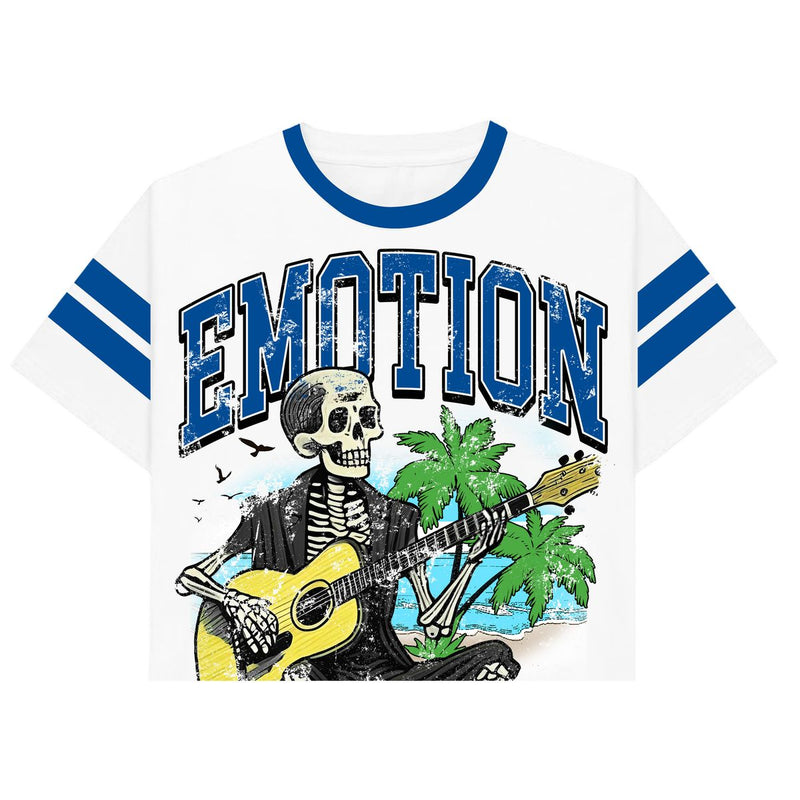 Mixed Emotions - Guitar White Royal Crop Tee