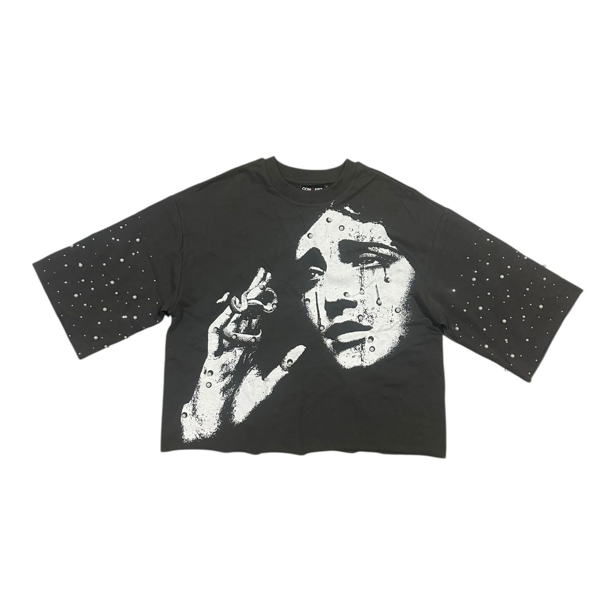 Concept - Pearls Grey Crop Tee