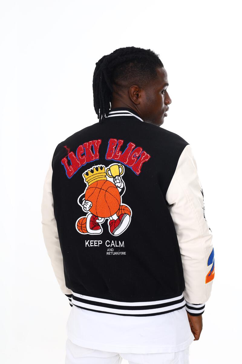 Black Pharaoh - Keep Calm Black Varsity Jacket