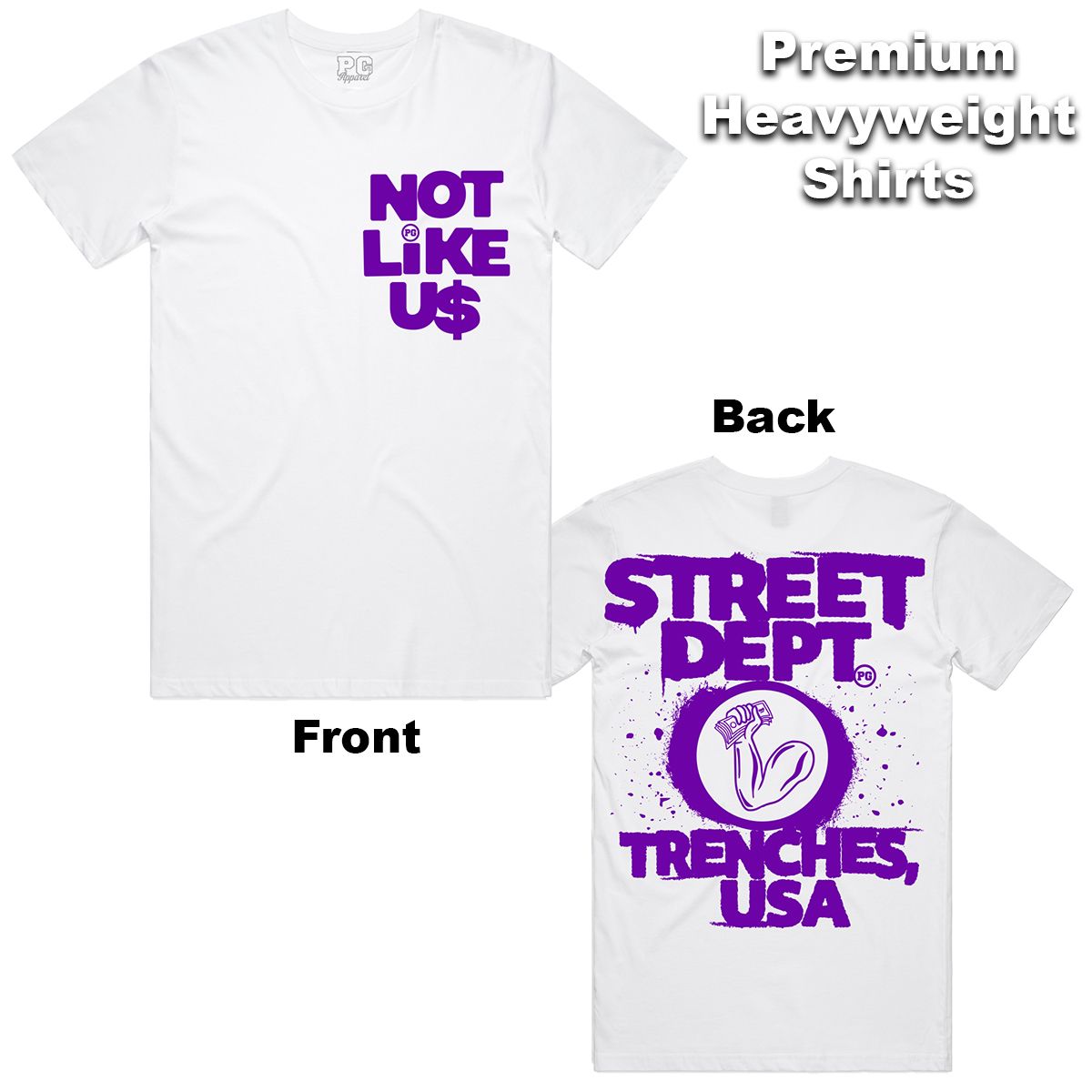 Street Dept - Not Like Us White Purple Tee