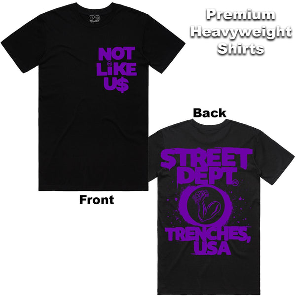 Street Dept - Not Like Us Black Purple Tee