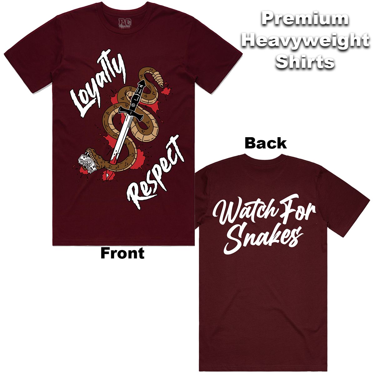 POG - Snake Loyalty Respect Burgundy Tee