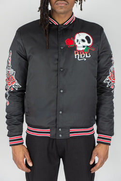 Rebel Minds - Rebel Roses Nylon Varsity Jacket