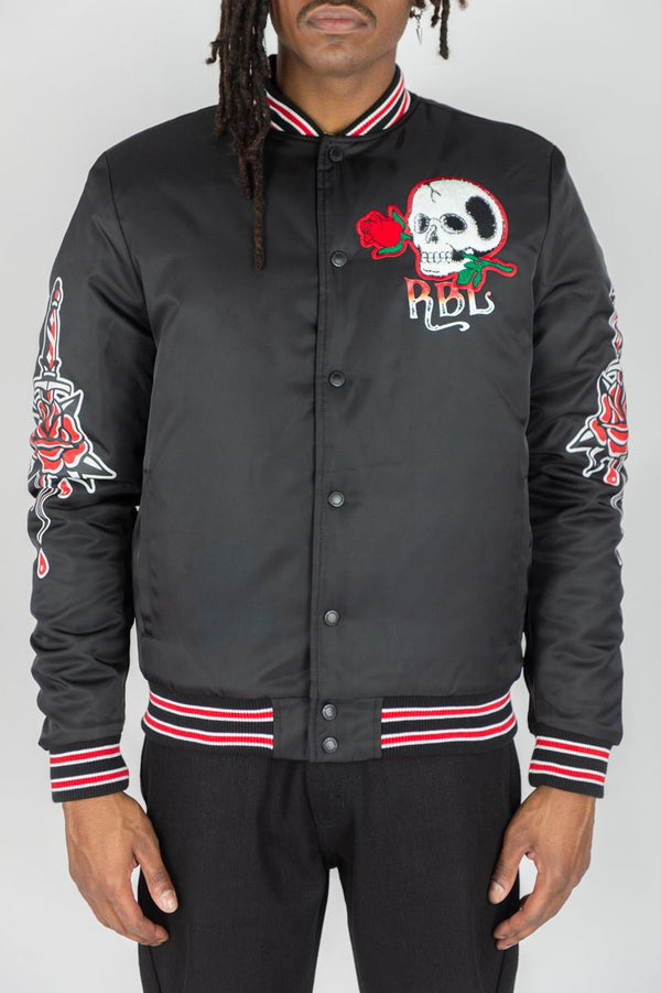 Rebel Minds - Rebel Roses Nylon Varsity Jacket