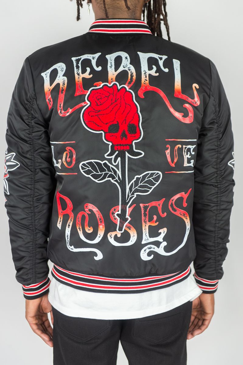 Rebel Minds - Rebel Roses Nylon Varsity Jacket