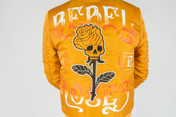 Rebel Minds - Rebel Roses Timber Nylon Varsity Jacket