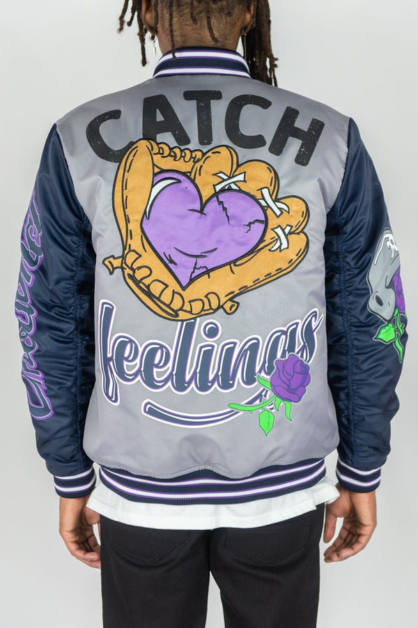 Rebel Minds - Catch Feeling Grey Navy Nylon Jacket