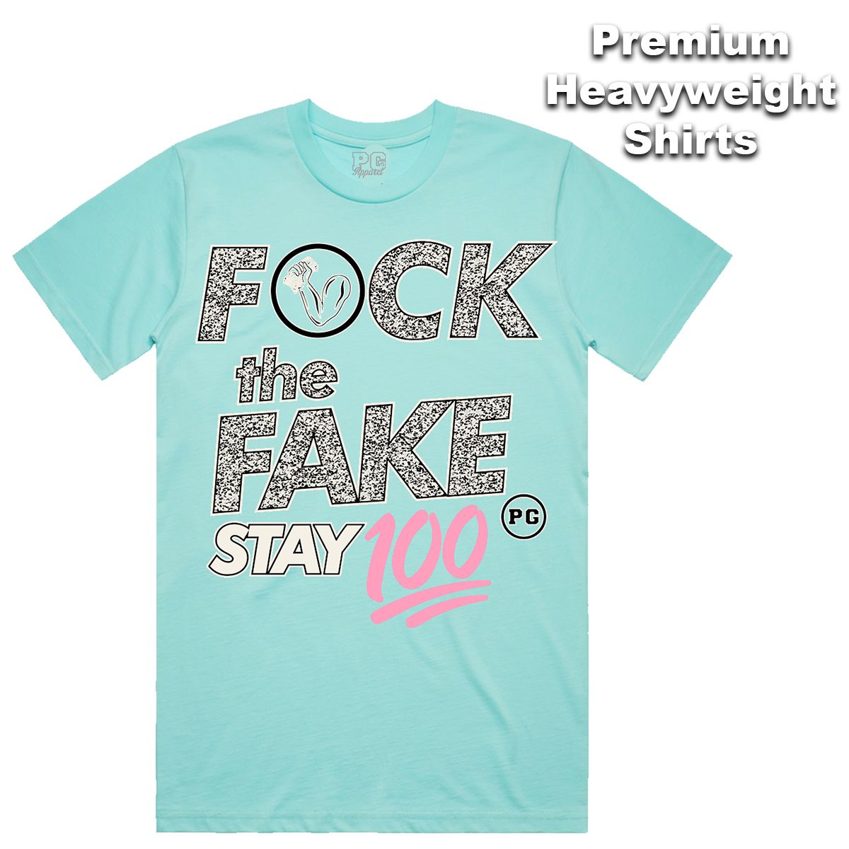 POG - Stay 100 Aqua Pink Tee