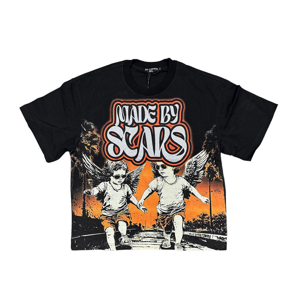 Mixed Emotions - Twin Rhinestone Black Tee