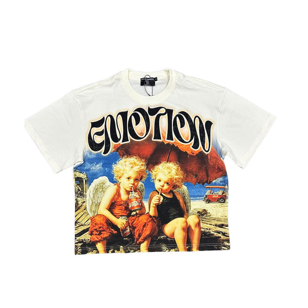 Mixed Emotions - Twin Rhinestone Cream Tee