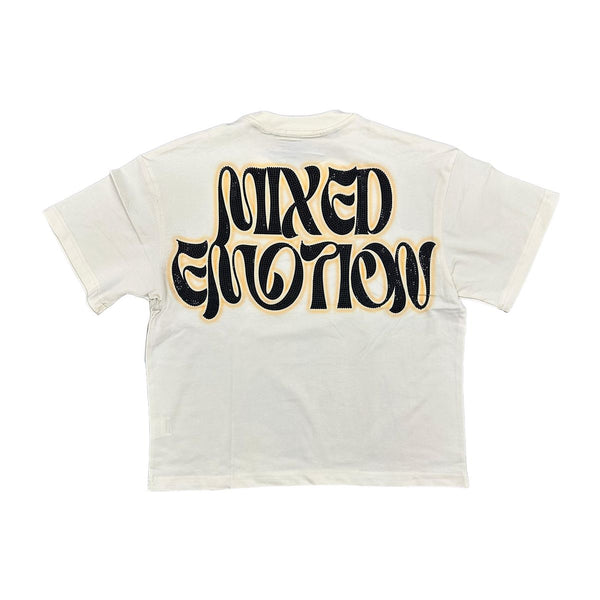 Mixed Emotions - Twin Rhinestone Cream Tee