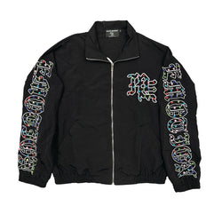 Mixed Emotions - Track Jacket Me Rhinestone Black Nylon Jacket