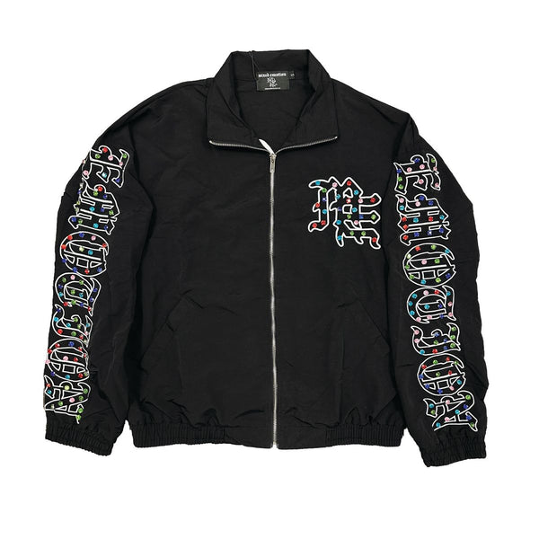 Mixed Emotions - Track Jacket Me Rhinestone Black Nylon Jacket