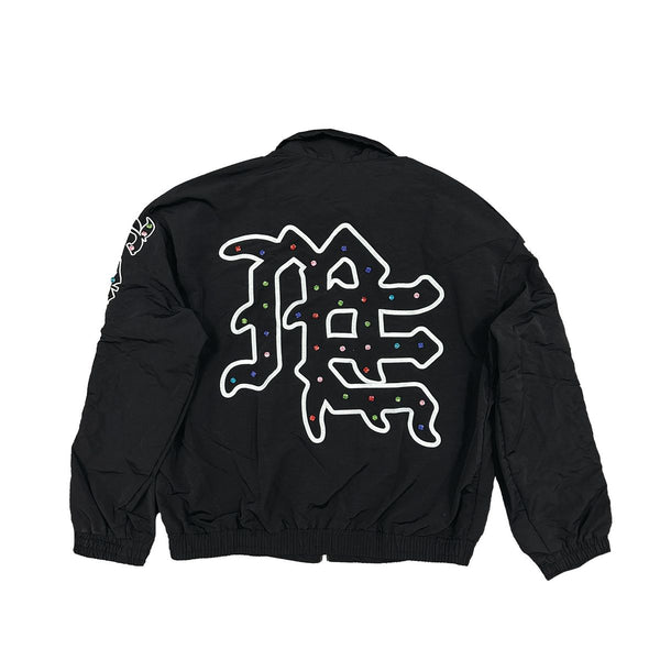 Mixed Emotions - Track Jacket Me Rhinestone Black Nylon Jacket