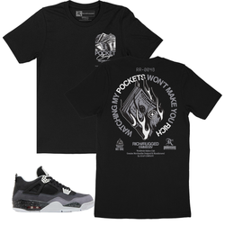 Jordan Fear 4s Rich - Pocket Change Black White T Shirt