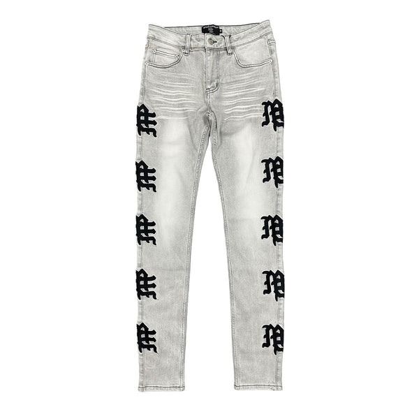 Mixed Emotions - Jeans Monogram Denim Grey Wash