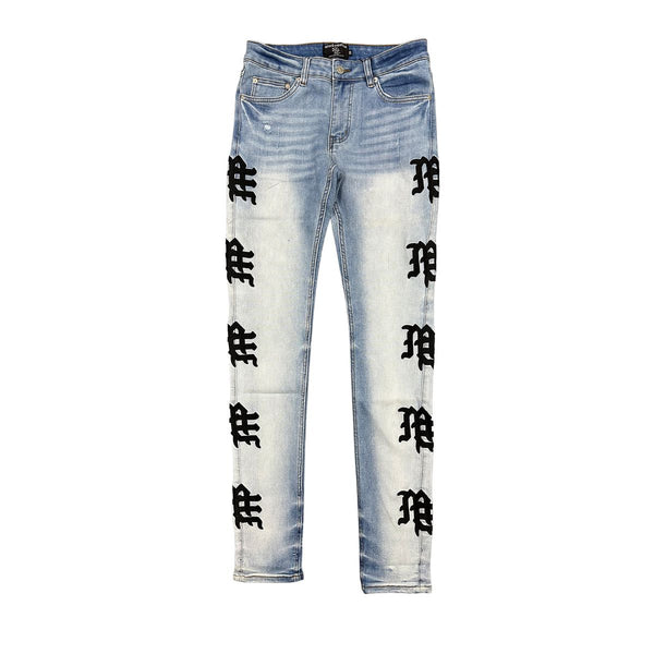 Mixed Emotions - Jeans Light Blue Monogram Denim Light Blue Wash