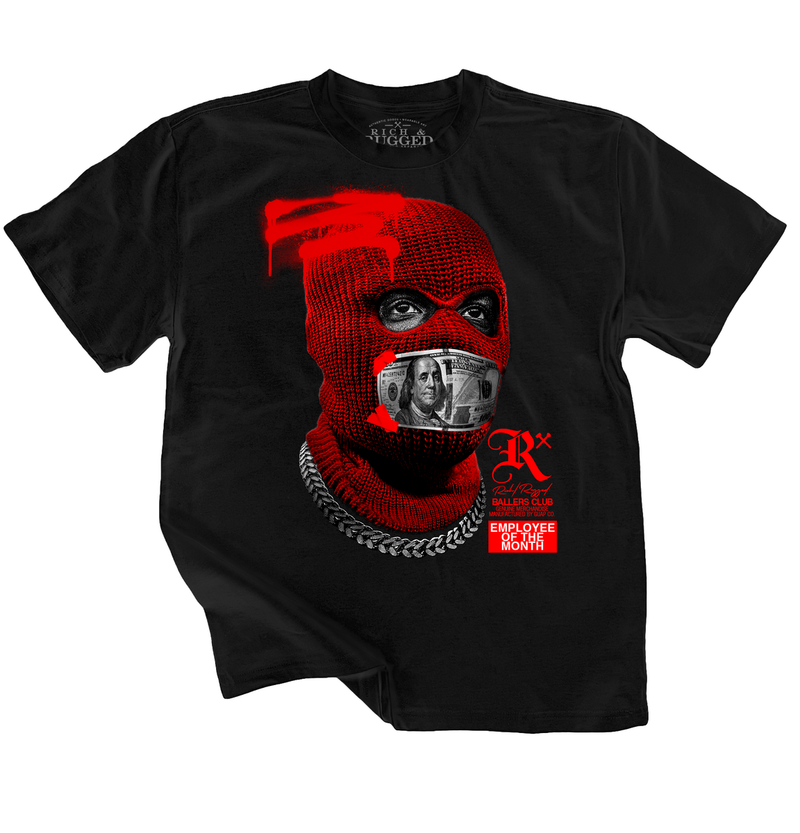 Rich & Rugged - Black Red Employee of the Month Tee