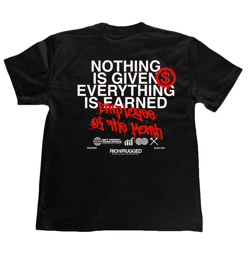 Rich & Rugged - Black Red Employee of the Month Tee