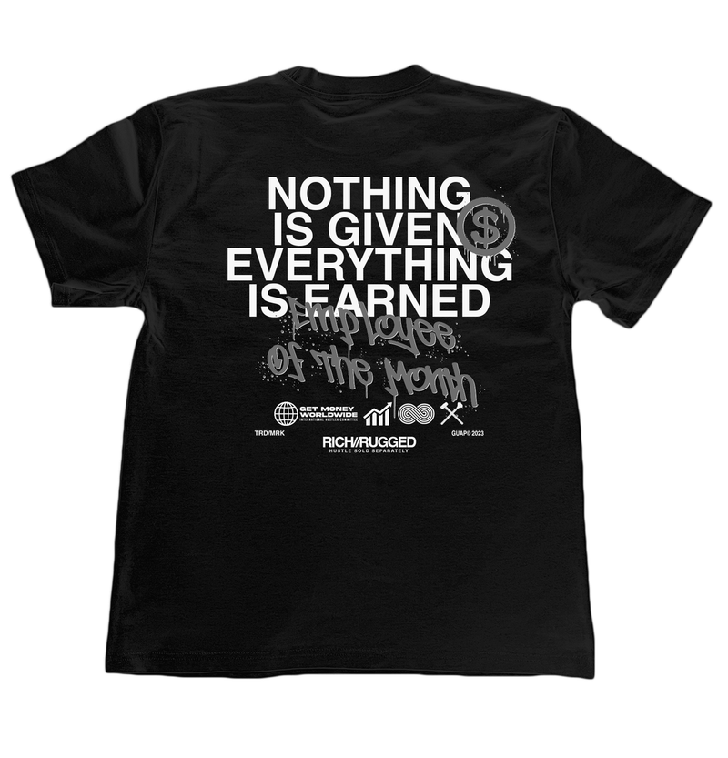 Rich & Rugged - Black On Black Employee of the Month Tee