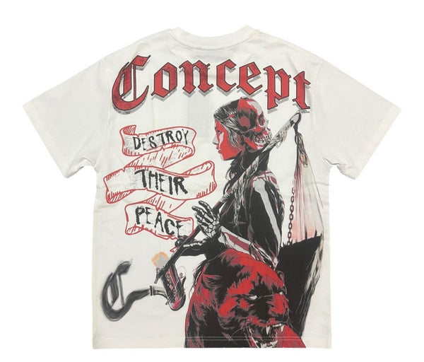 Concept - Destroy White Red Tee