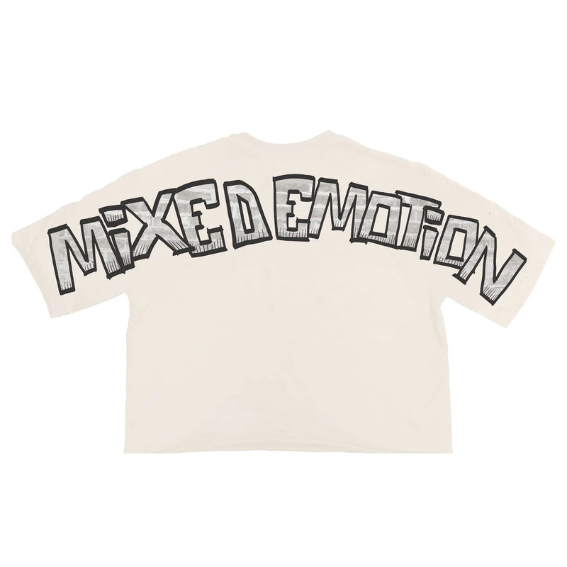Mixed Emotions - Emotional Closet Cream Black Crop Tee