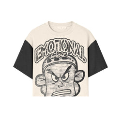 Mixed Emotions - Emotional Closet Cream Black Crop Tee