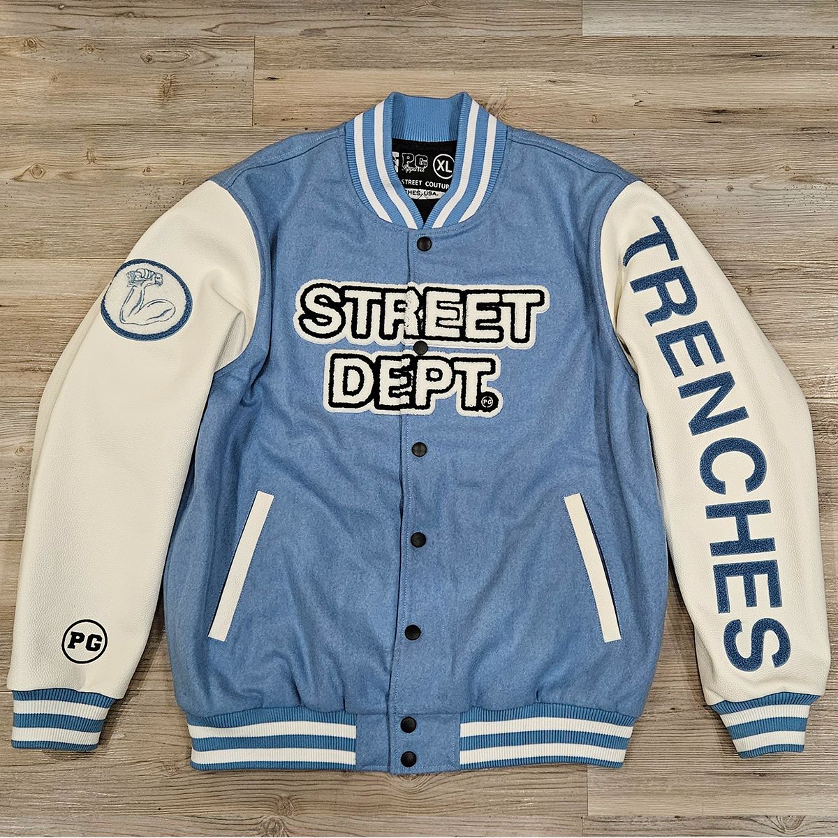 Street Dept - Sky Blue Varsity Jacket