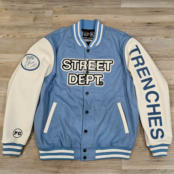 Street Dept - Sky Blue Varsity Jacket