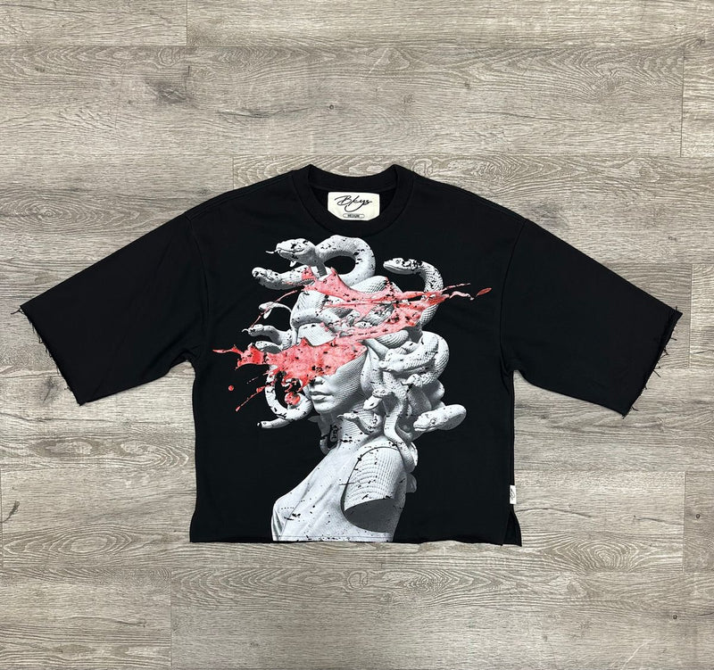 BKYS - Med USA Black Crop Tee