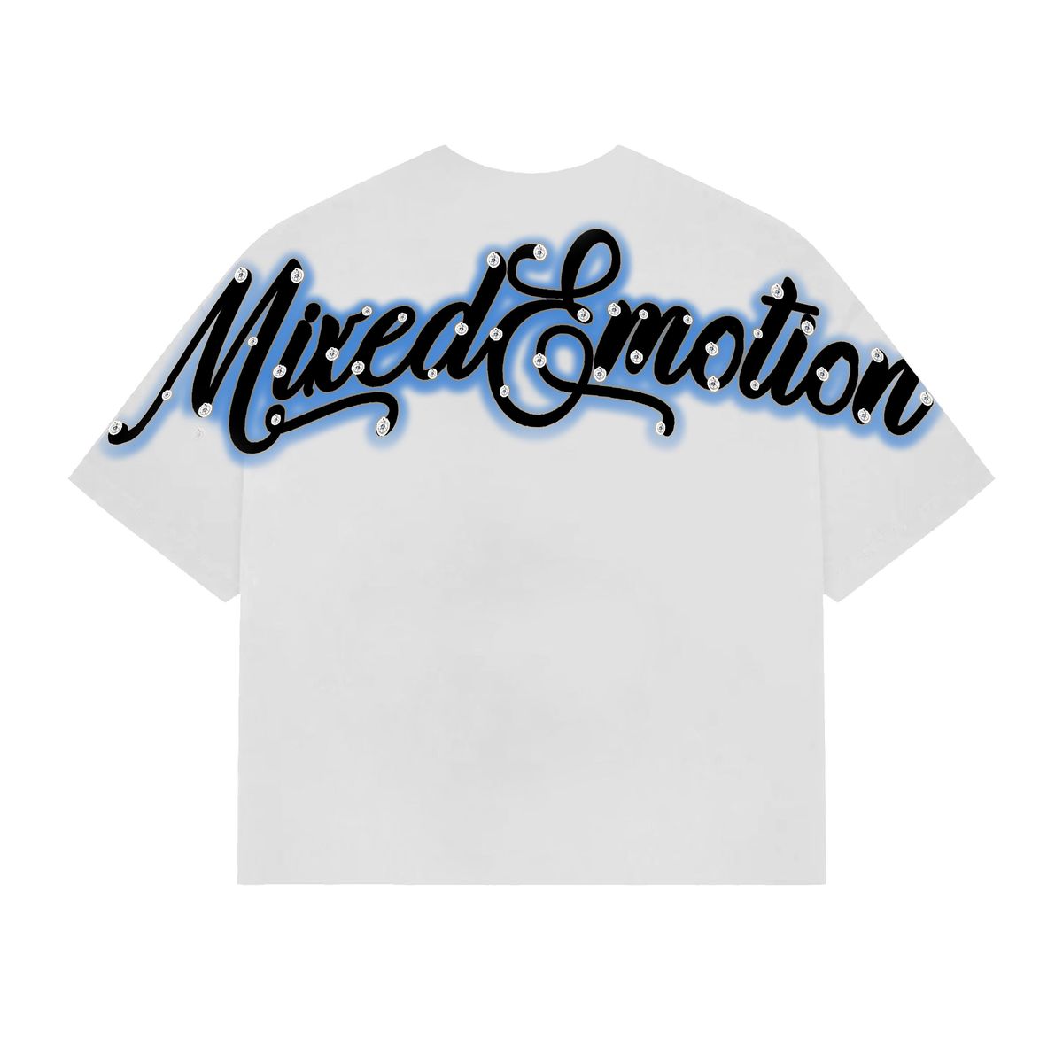 Mixed Emotions - Angel Statue White Blue Crop Tee