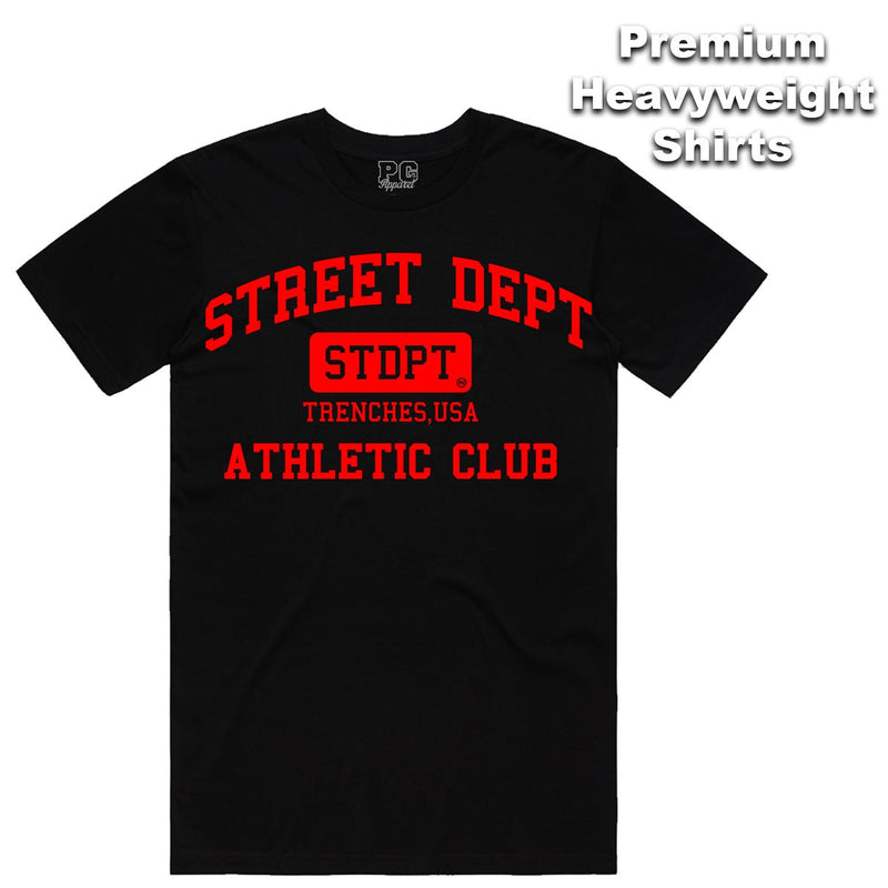 Street Dept - Athletic Club Black Red Tee