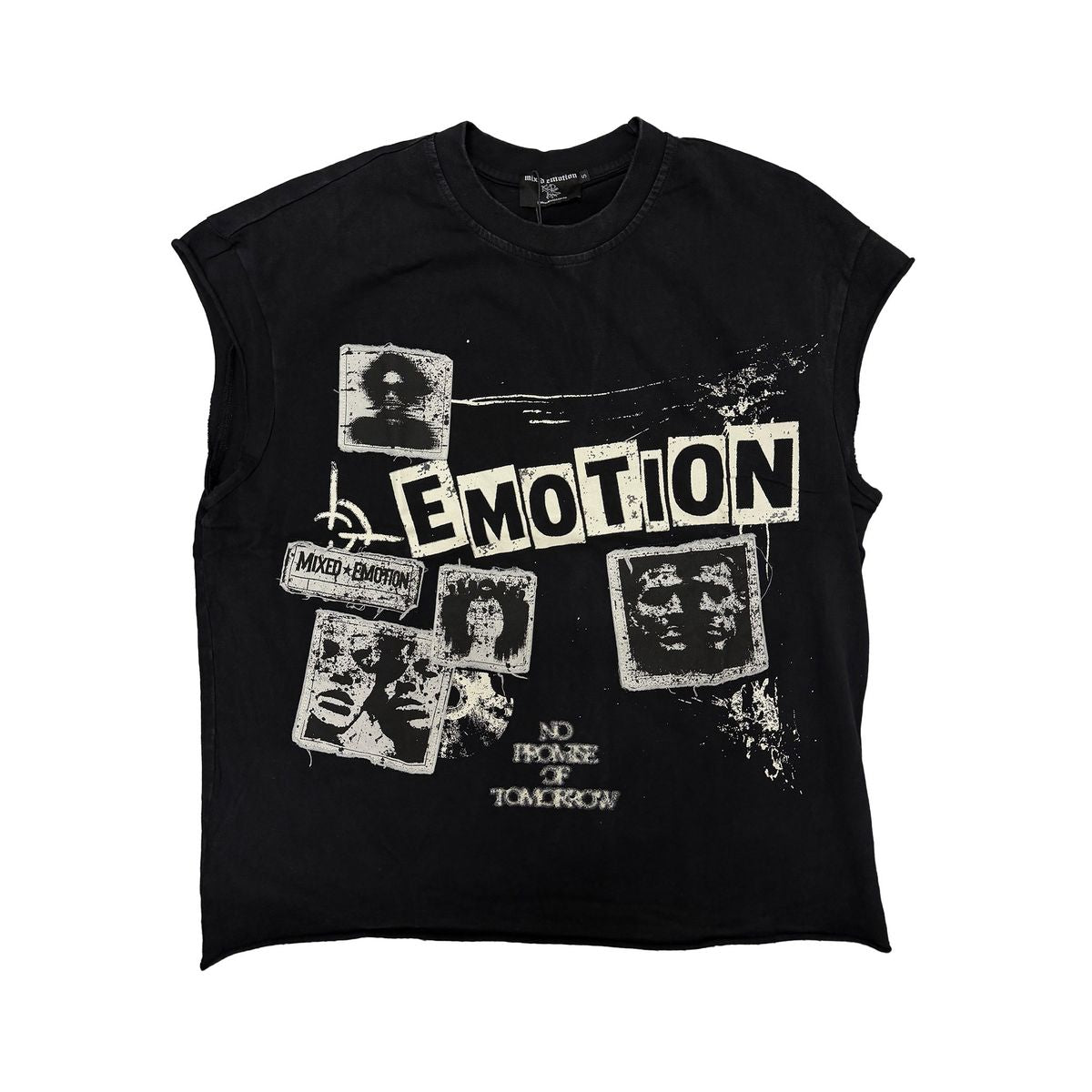 Mixed Emotions - Newspaper Black Sleeveless
