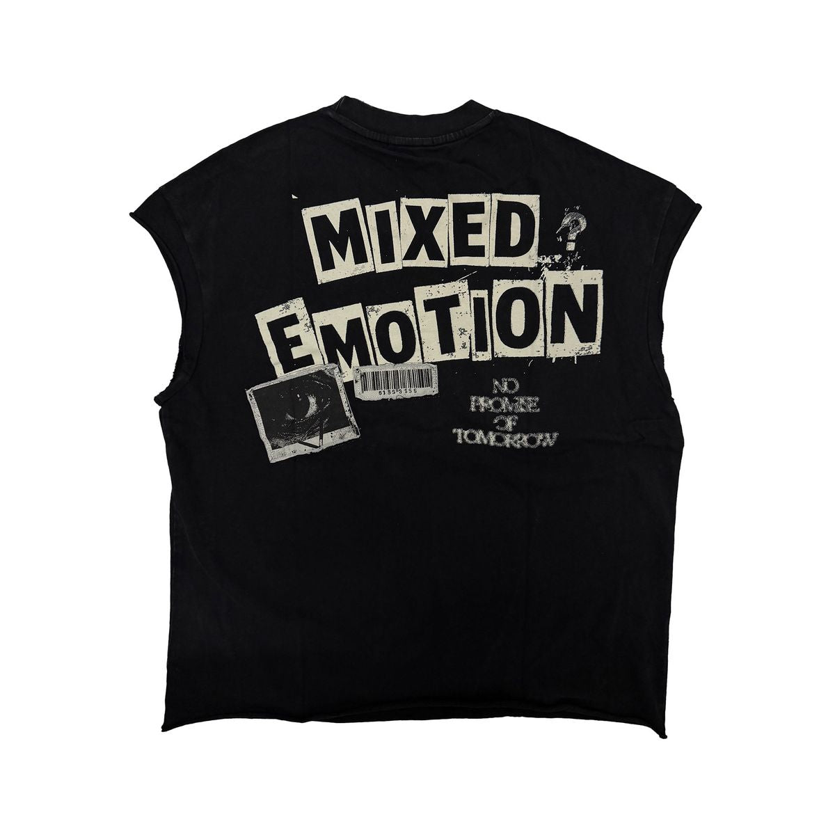 Mixed Emotions - Newspaper Black Sleeveless