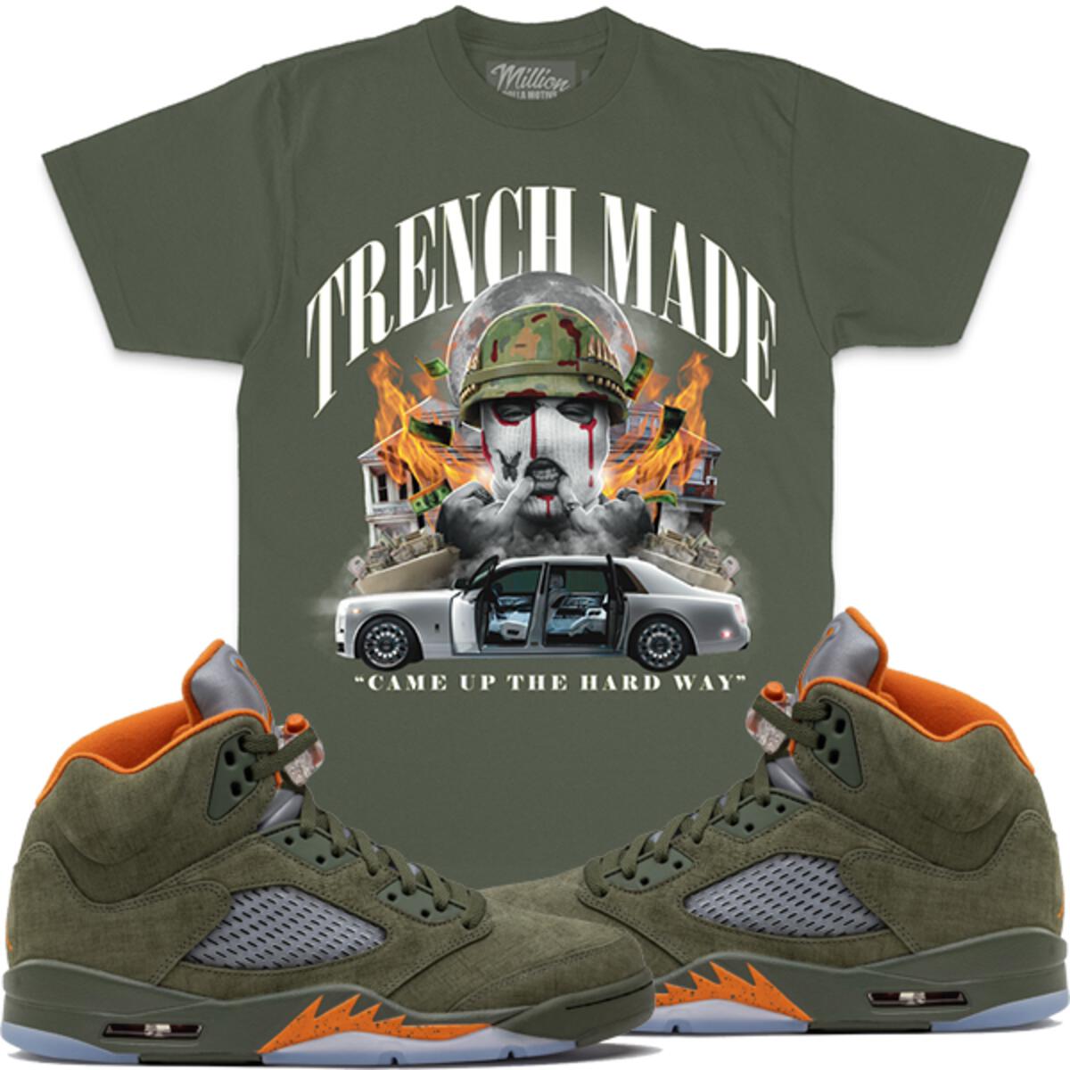 Jordan 5 Olive 5s Shirt Million - Trench Made Olive Shirt