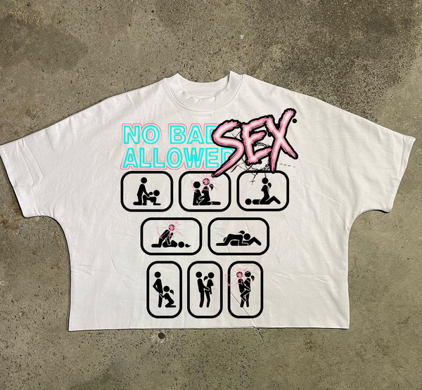 Syndicate - No Bad Sex White Pink Crop Tee