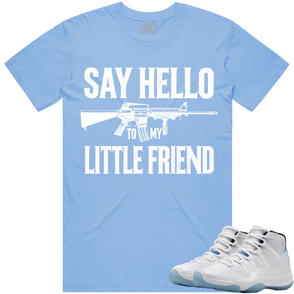 Jordan 11 Legend Blue Columbia 11s Sneakers Tee Say Hello