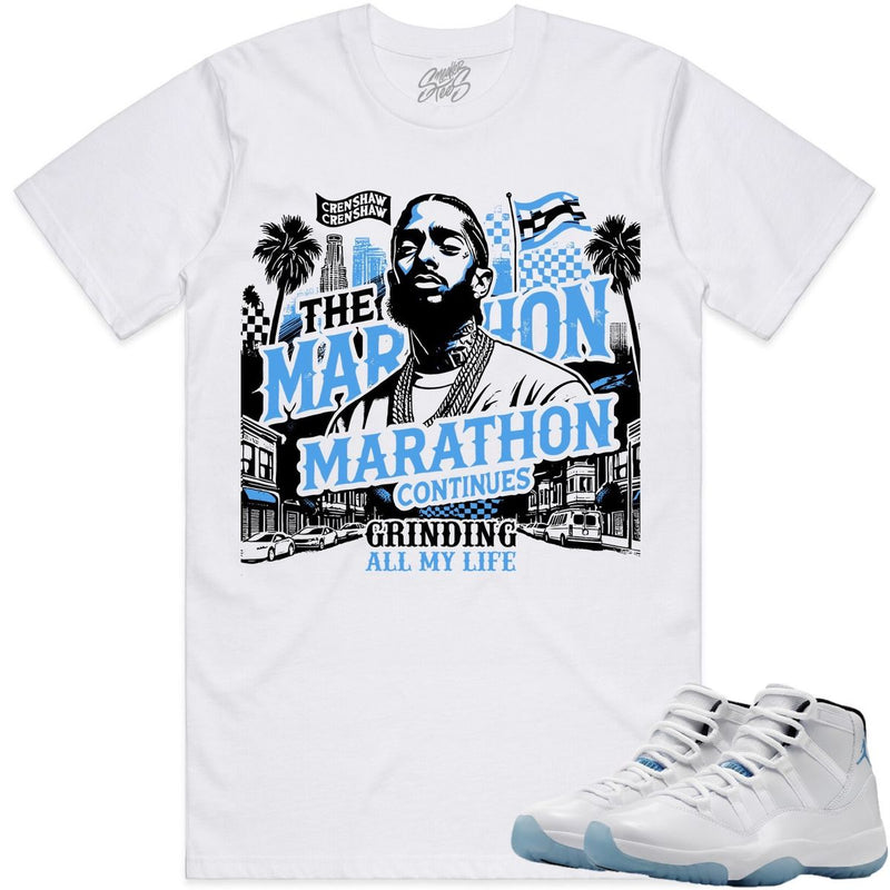 Jordan 11 Legend Blue Columbia 11s Sneakers Tee Nipsey Hussle