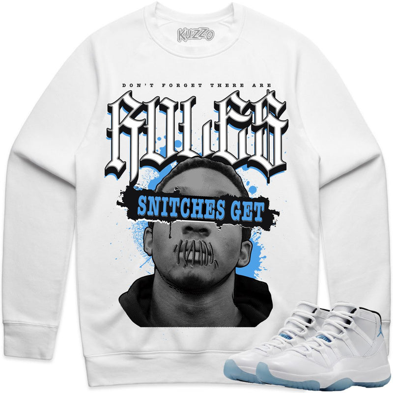 Jordan 11 Legend Blue Columbia 11s Crewneck UNC Stitches