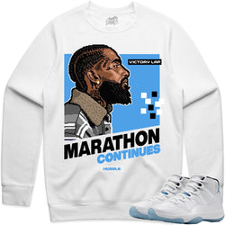 Jordan 11 Legend Blue Columbia 11s Crewneck UNC Victory Nipsey Hussle