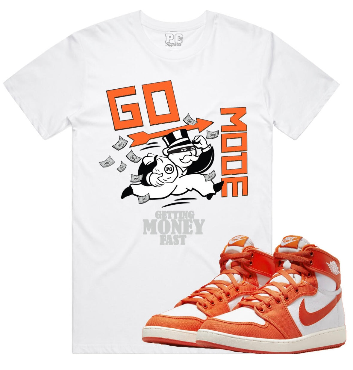 Planet Of Grapes - Go Mode White / Orange Tee