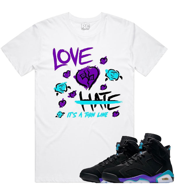 Planet Of Grapes - Love & Hate White / Purple Tee