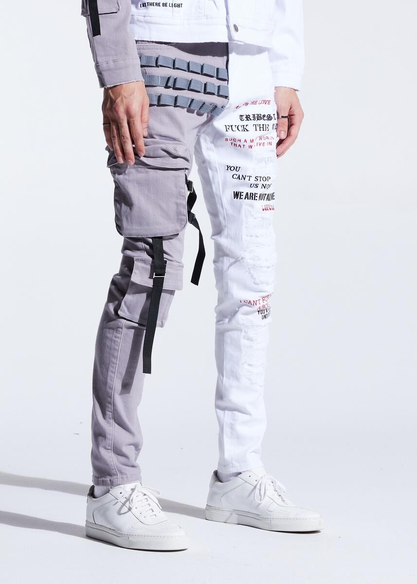 Embellish - OLVIDAR CARGO DENIM Grey / White