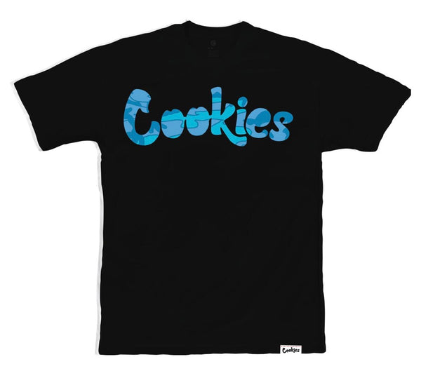 Cookies - Logo Black / Sky Blue Tee