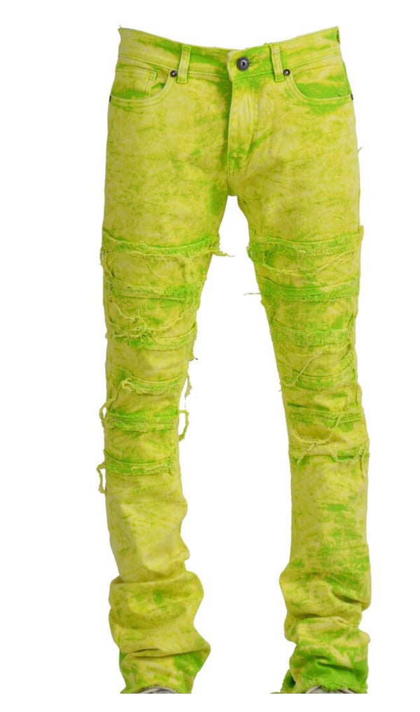 Focus - stacked denim lime