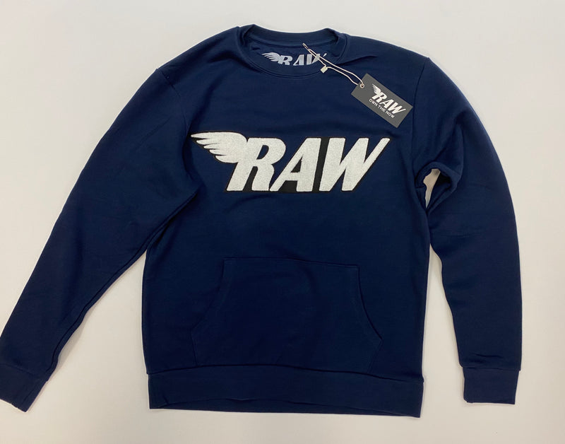 Rawalty - Navy Blue White Logo Sweater