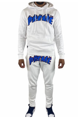 Preme - Jogging Suite (PR-KT-213/PR-KB-038 WHITE)