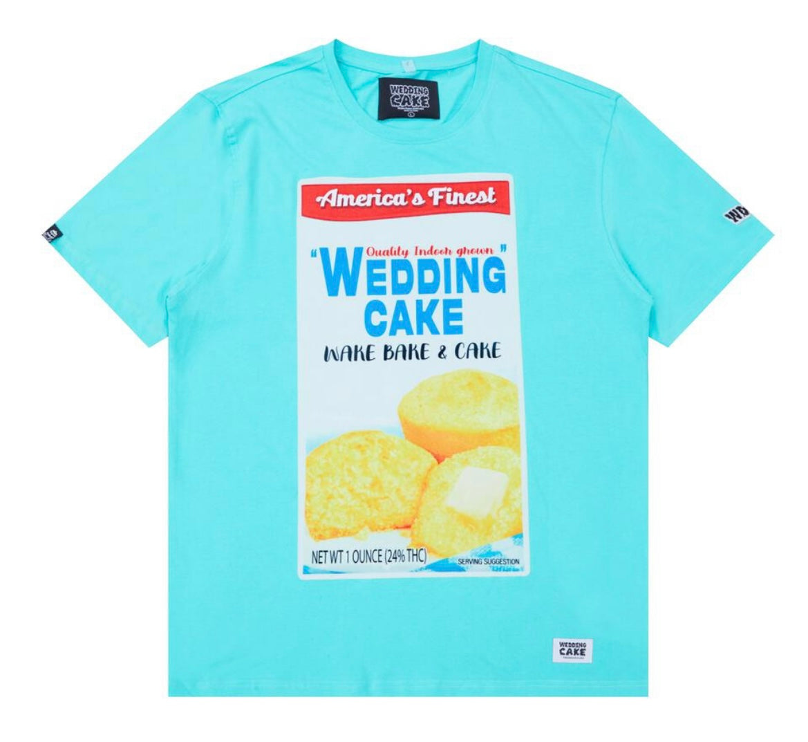 Wedding Cake - Wake Bake & Cake Teal Green Tee