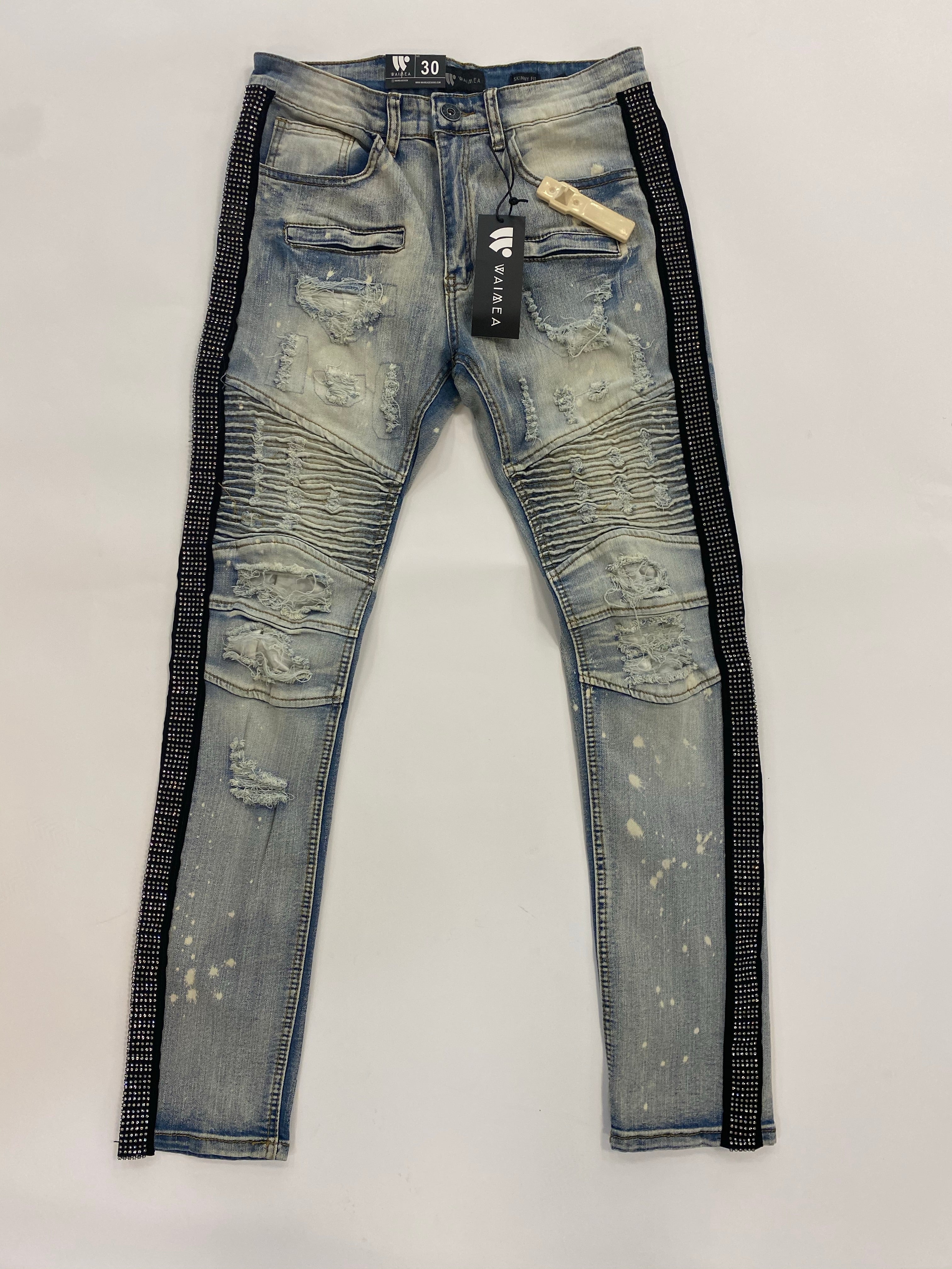 Waimea - Denim Black Stripe Jean